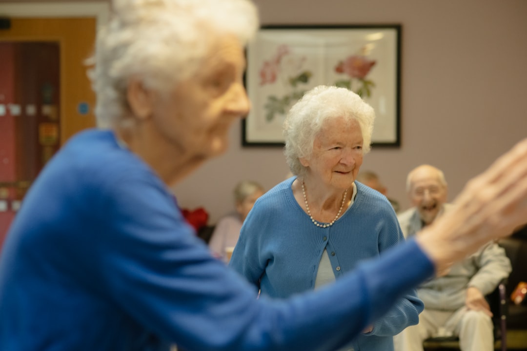 Elderly people participating in a group activity